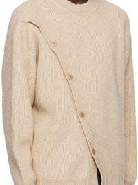 Cardigan Pau oversize à boutonnage asymétrique - Dark Beige
