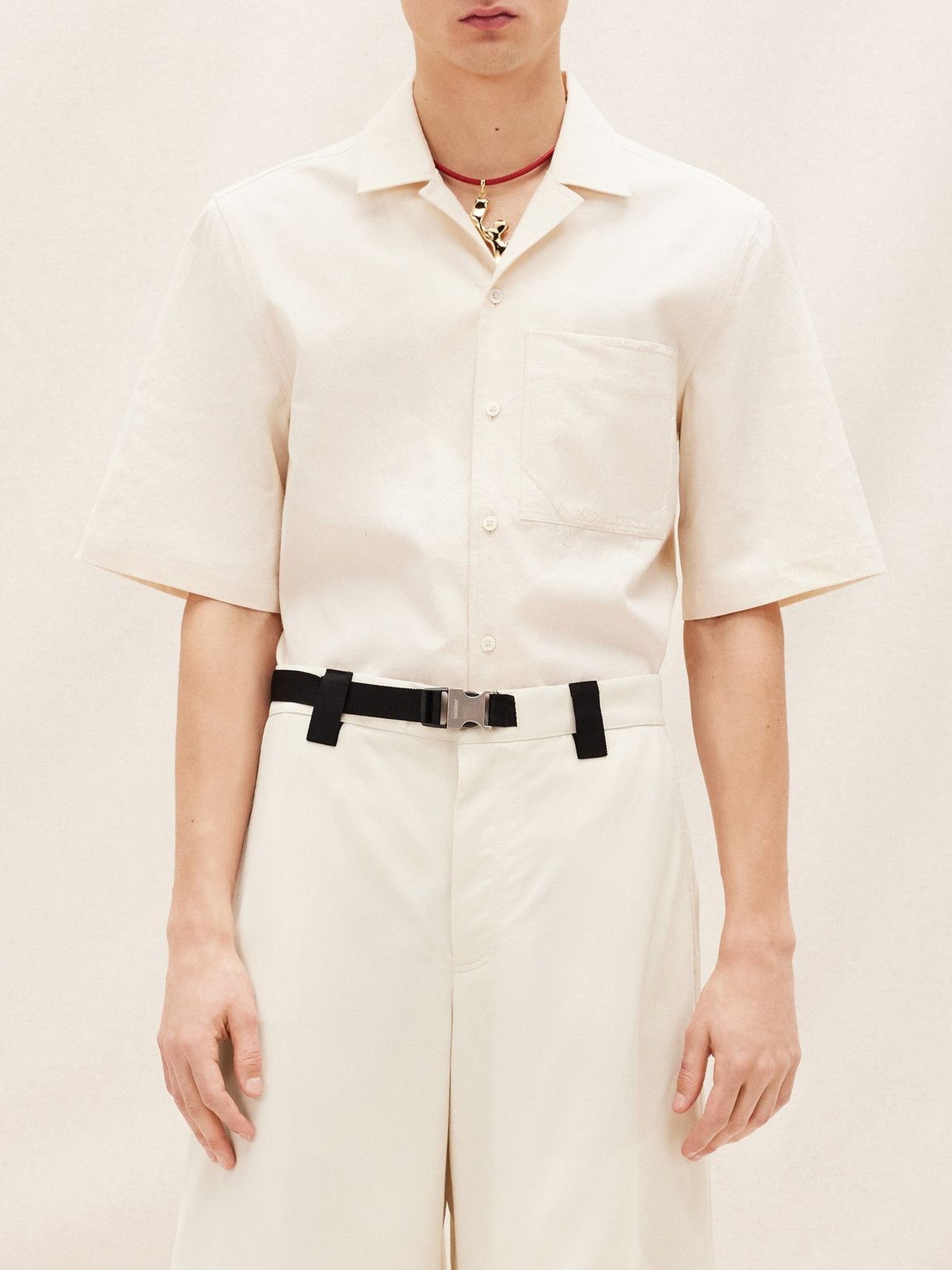 Short Meio ample à cordon en laine mélangée - Beige