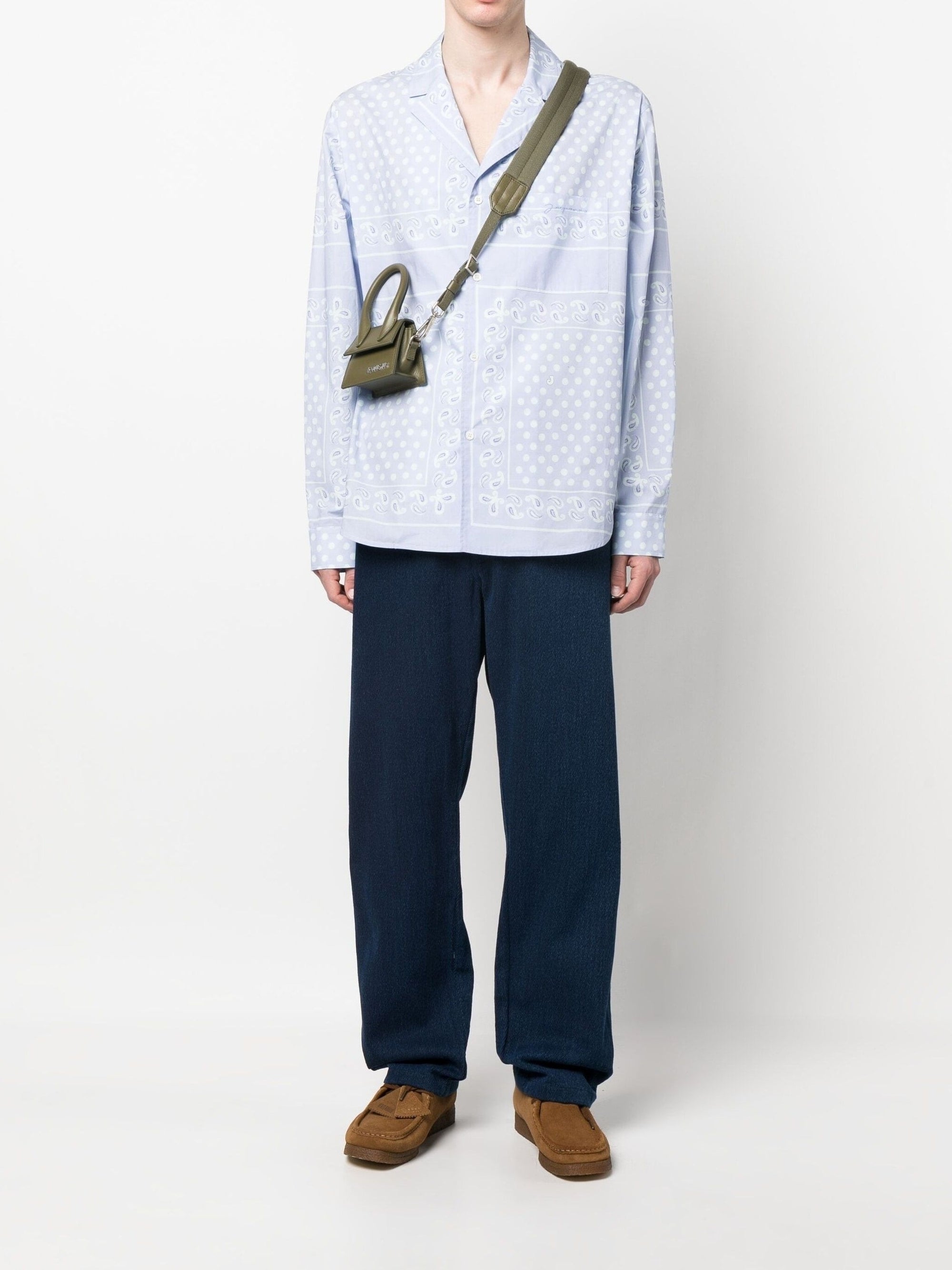 Chemise Luis à manches longues - Blue Faded Paisley