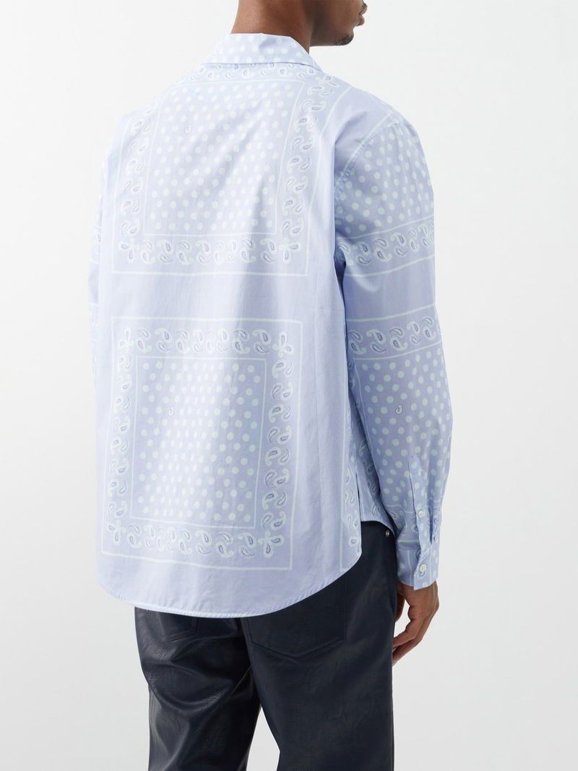 Chemise Luis à manches longues - Blue Faded Paisley