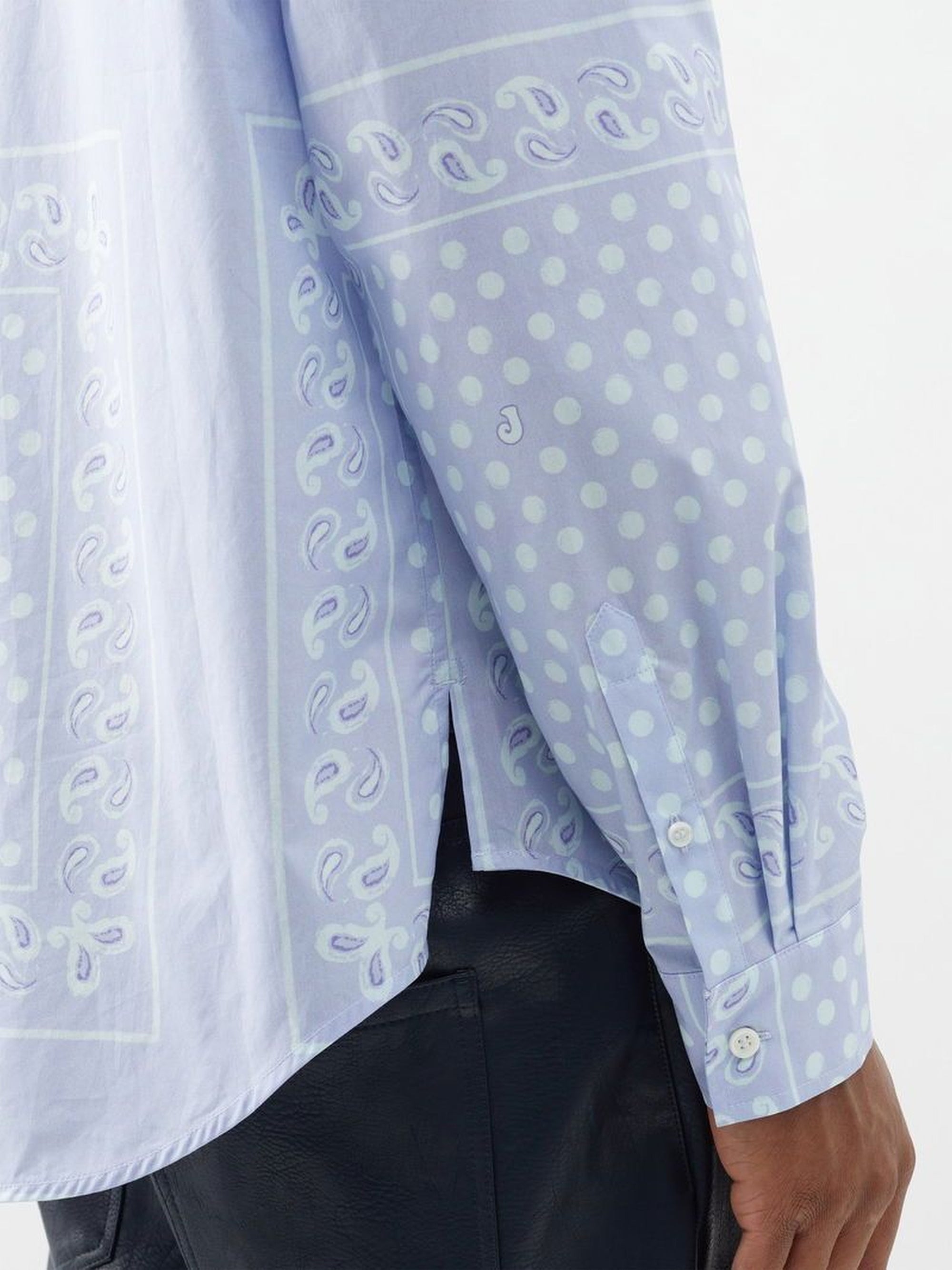Chemise Luis à manches longues - Blue Faded Paisley