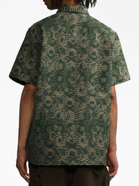 Chemise Banho zippée à manches courtes - Khaki Flowers