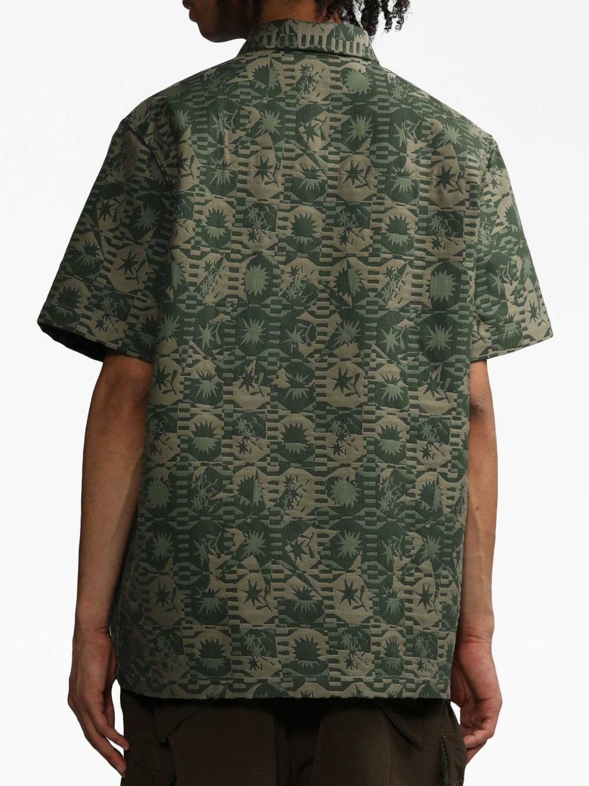 Chemise Banho zippée à manches courtes - Khaki Flowers