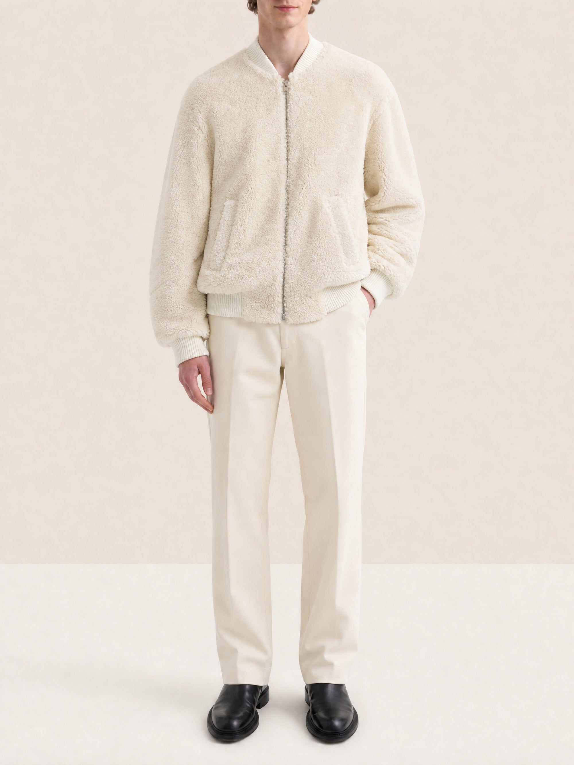Blouson Pilou en cuir - Off White