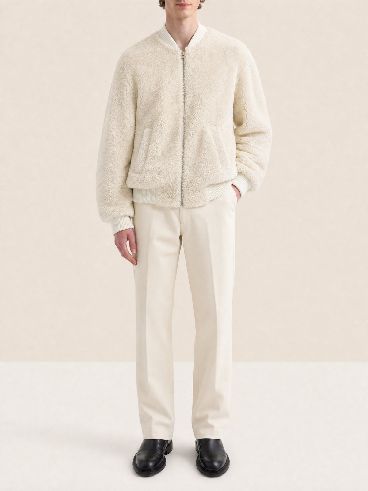 Blouson Pilou en cuir - Off White
