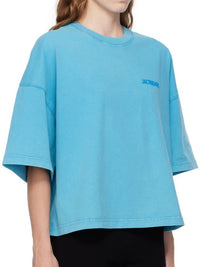 T-shirt Corto boxy à logo - Blue