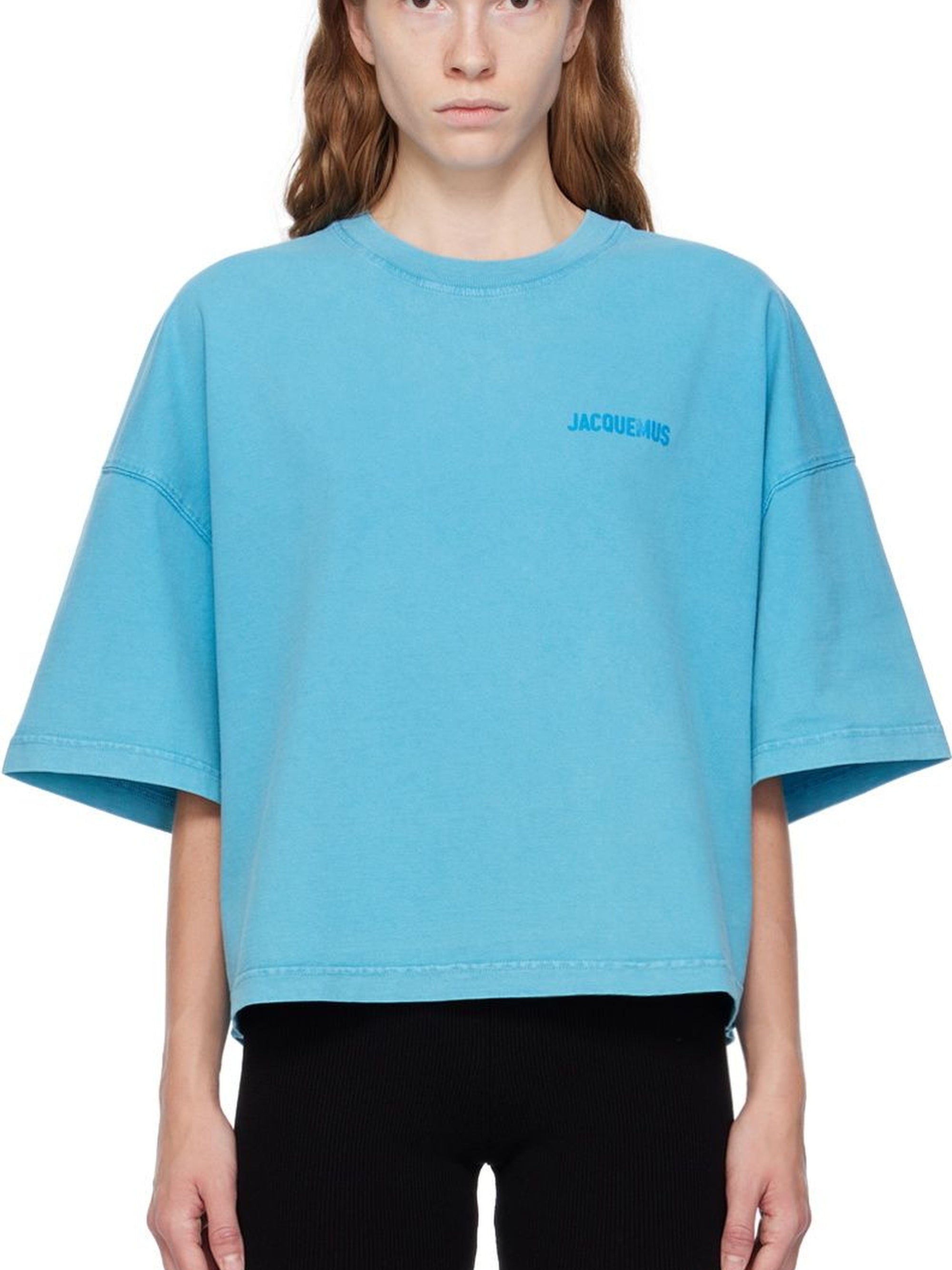 T-shirt Corto boxy à logo - Blue