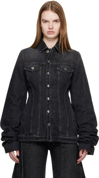 Fitted Jacket With Oversized Sleeves - Vintageblack