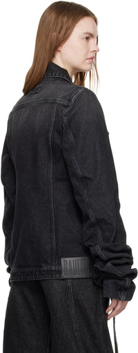 Fitted Jacket With Oversized Sleeves - Vintageblack