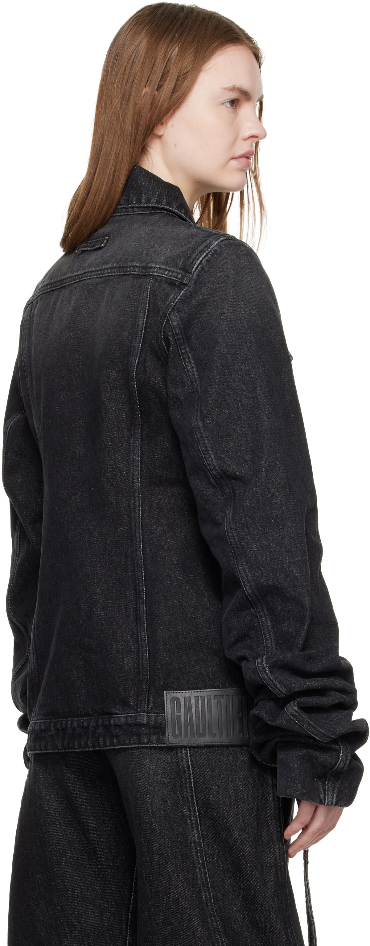 Fitted Jacket With Oversized Sleeves - Vintageblack