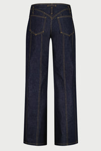 Pantalon Flower à lacets en denim - Indigo