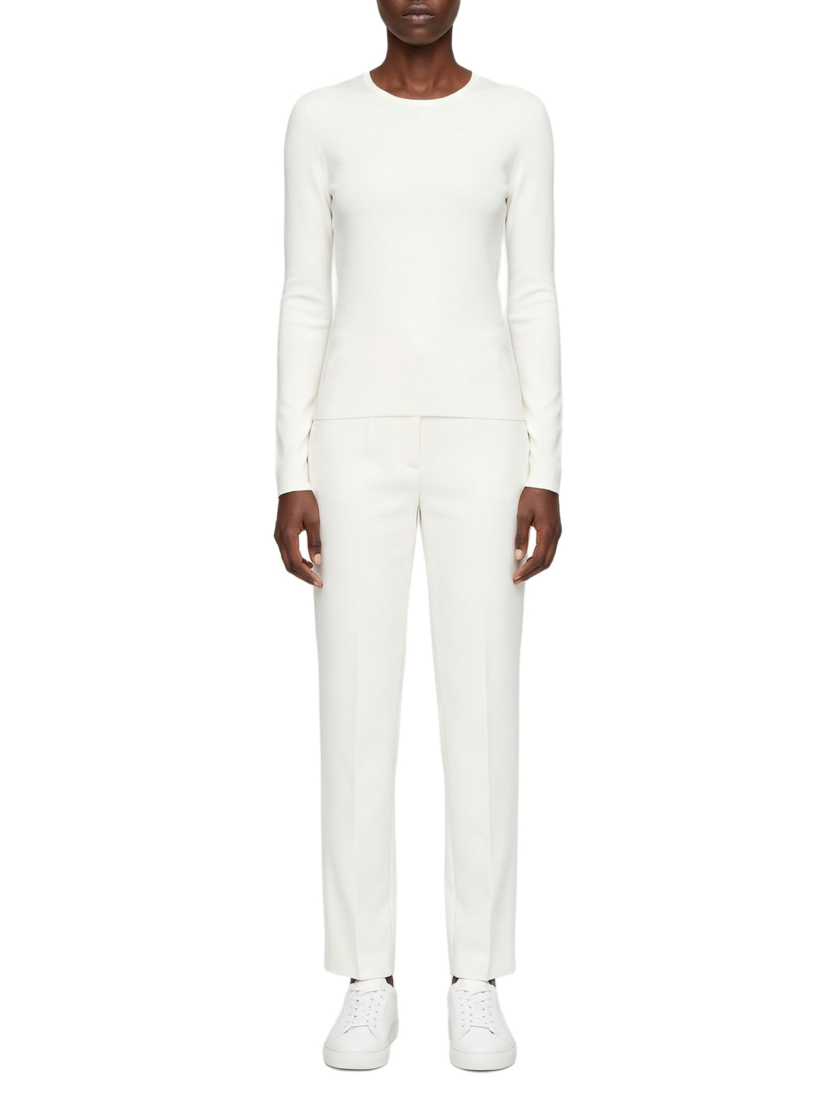 Pull ajusté en soie - Ivory