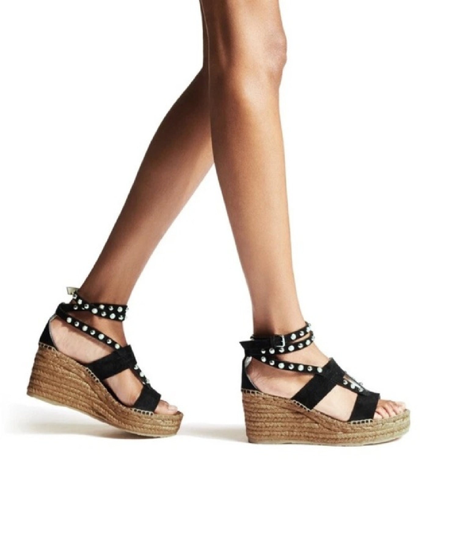 Danica 80 wedge espadrilles - Black & White Mix