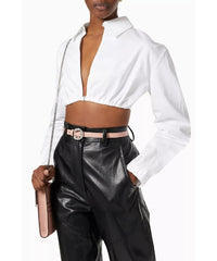 Ceinture mini Madeline en cuir - Gunmetal