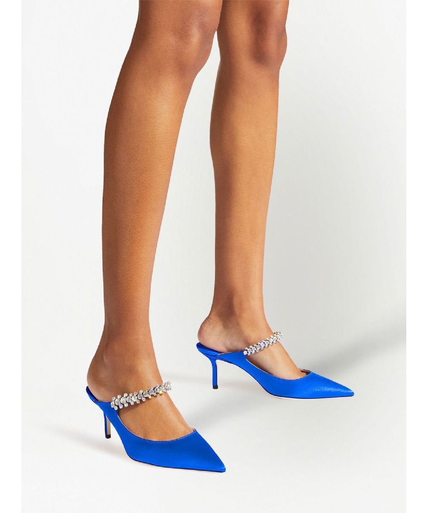 Bing 100 satin strap mules with crystals - Ultraviolet