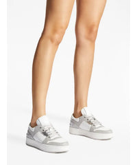 Sneakers Florent blanc à paillettes - Silver & White