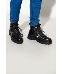 Bottines Marlow en cuir avec logo JC - Black