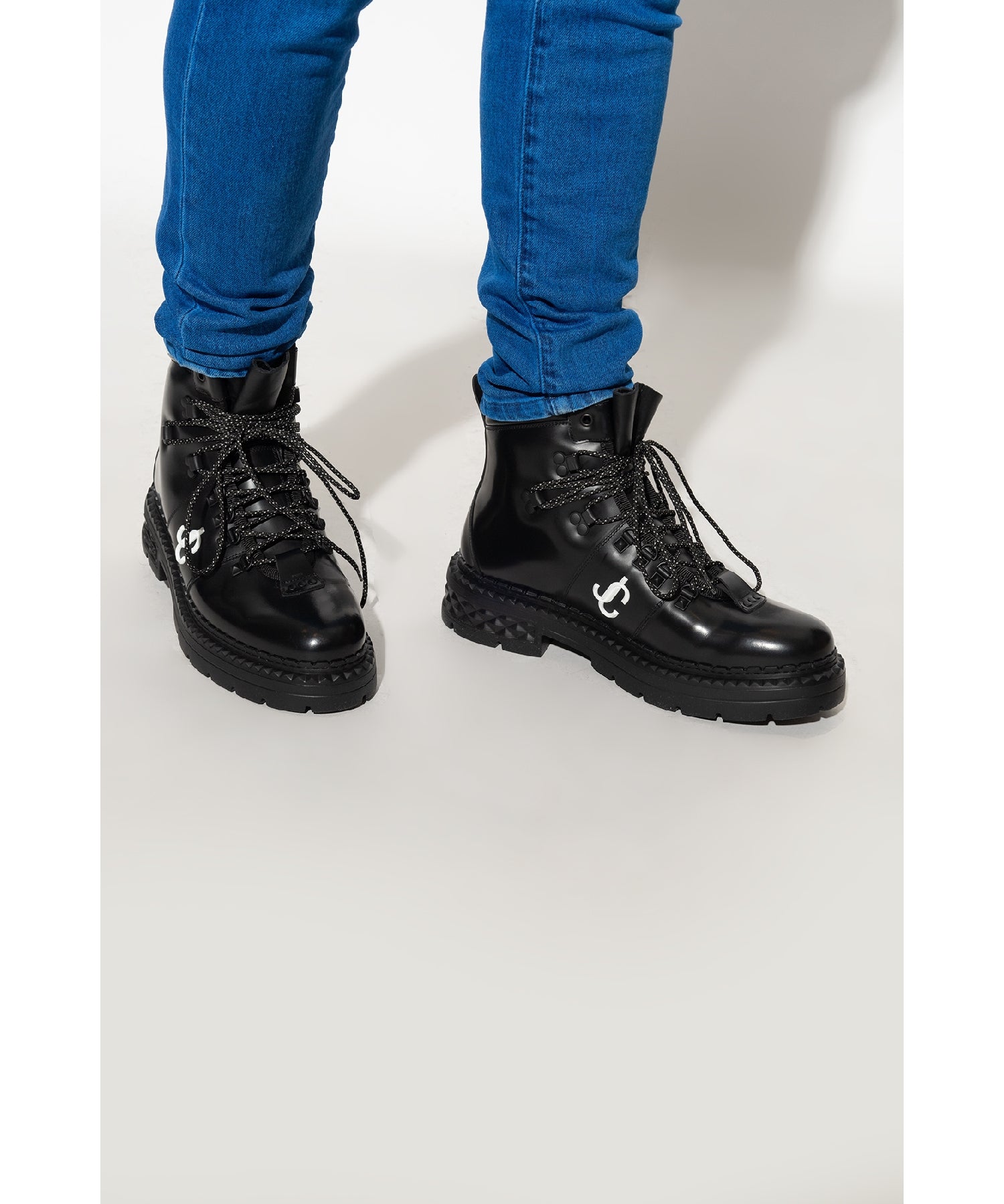 Bottines Marlow en cuir avec logo JC - Black