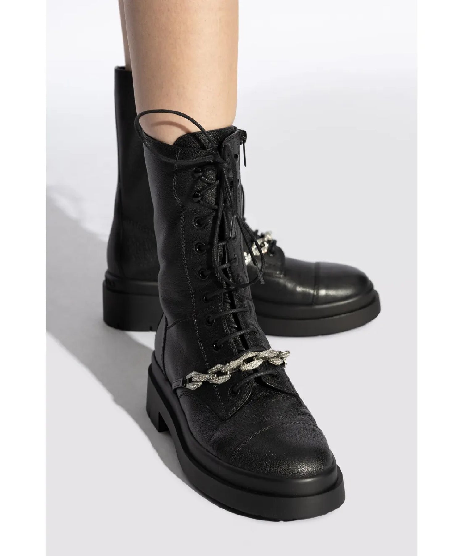 Nari leather boots - Black & Anthracite