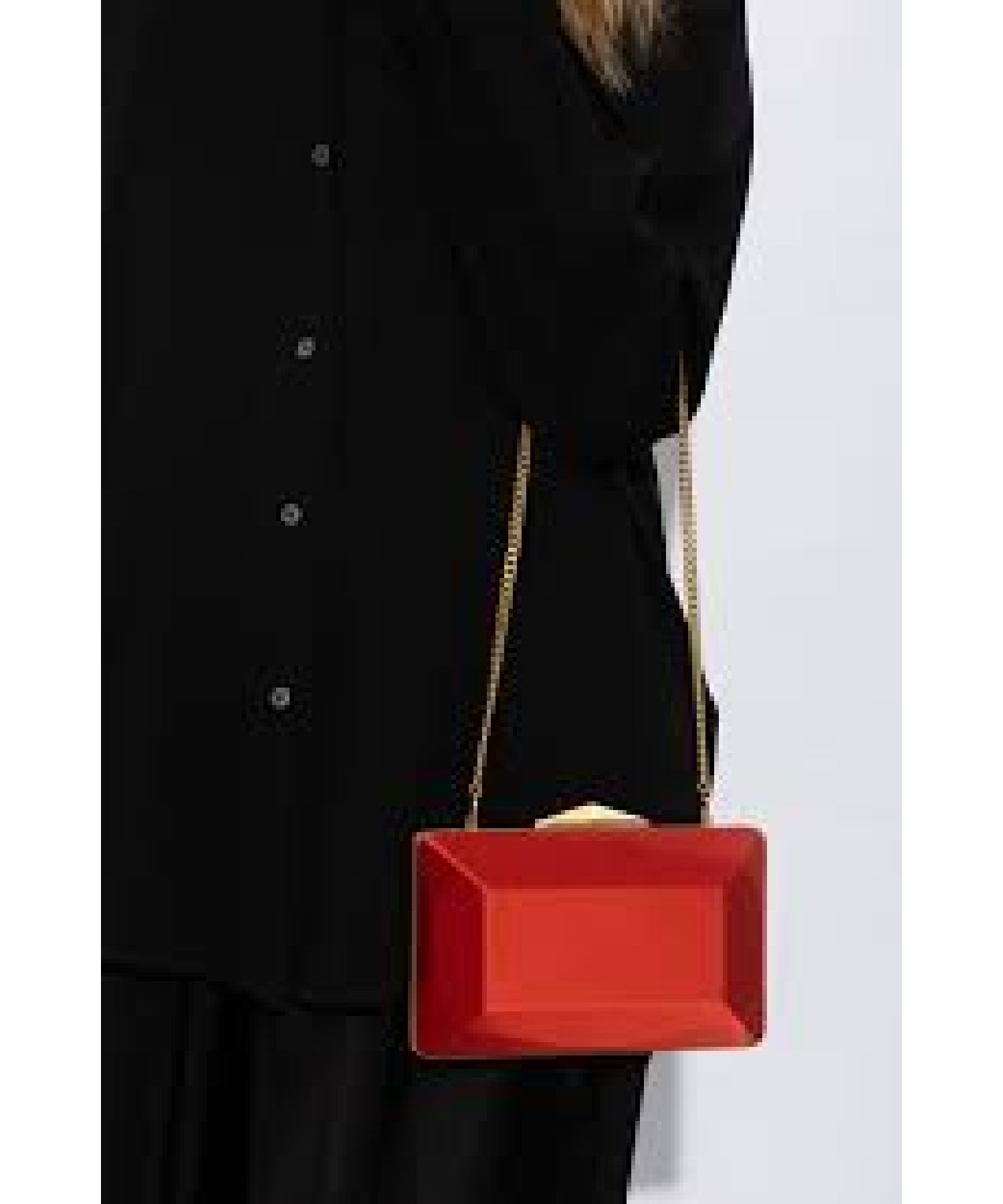 Pochette Diamond rigide en satin - Fuchsia & Paprika