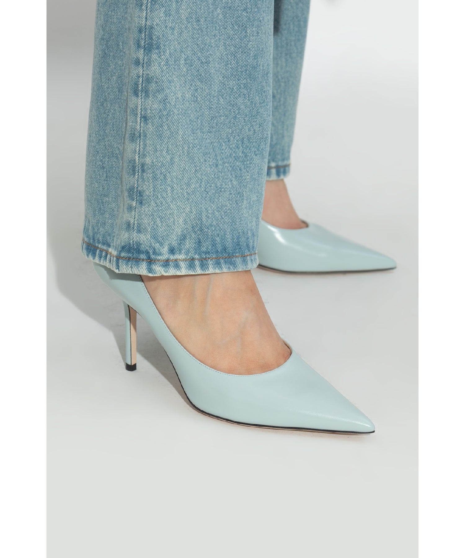 Escarpins Love 85 en cuir verni - Ice Blue