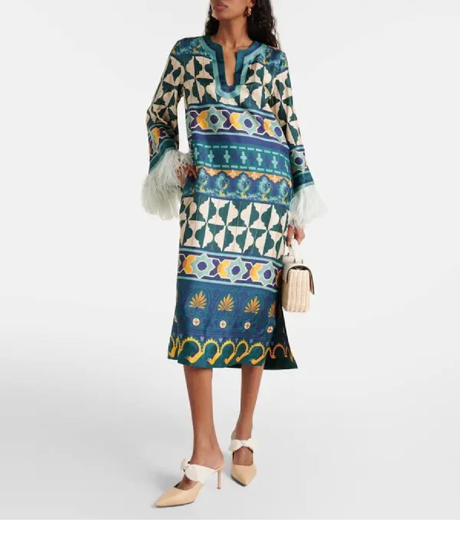Mules Rali 75 en raphia et cuir - Latte & Natural