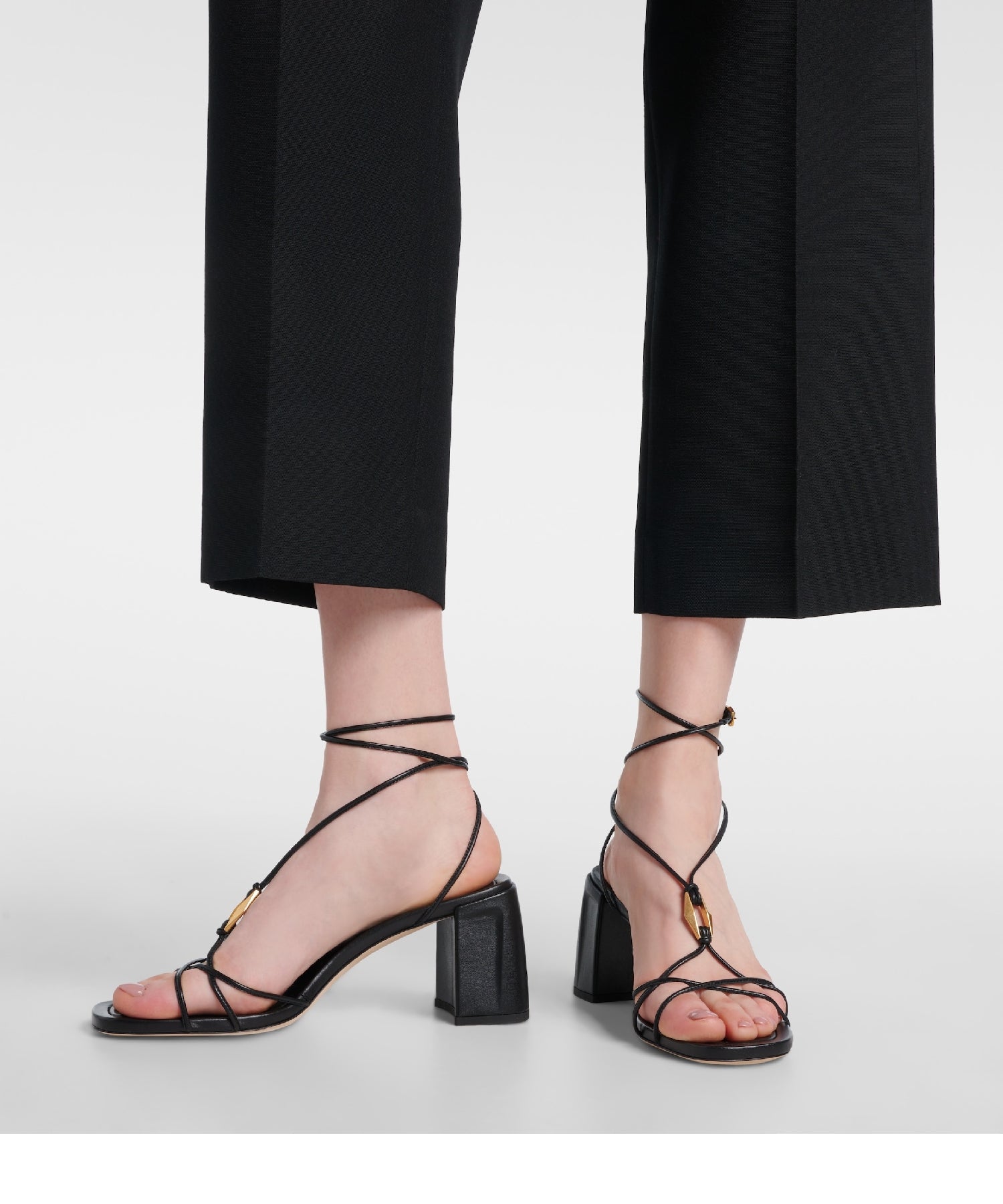 Sandales Onyxia 70 en cuir - Black & Gold