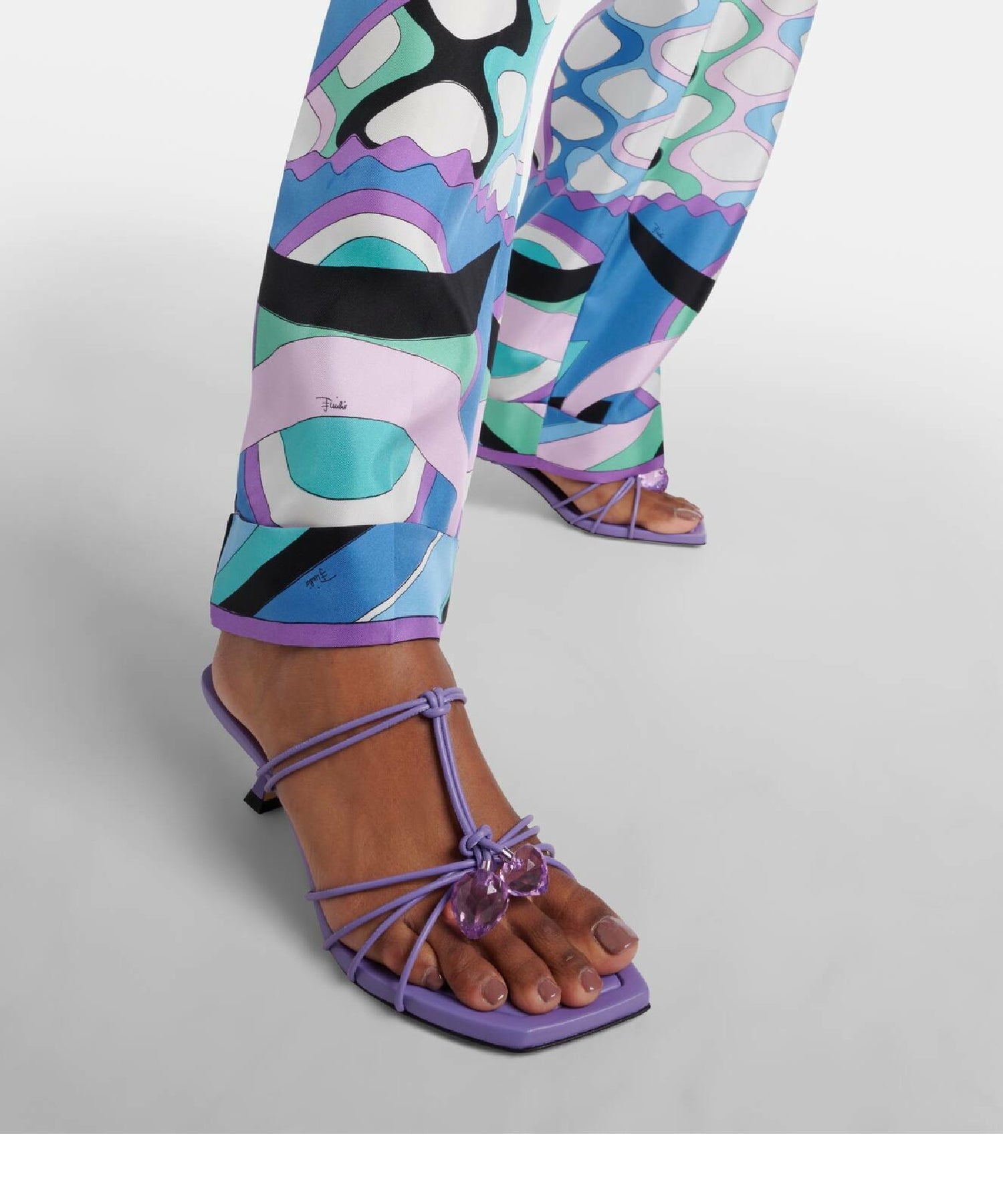 Jemma 50 mules in tanzanite leather - Tanzanite