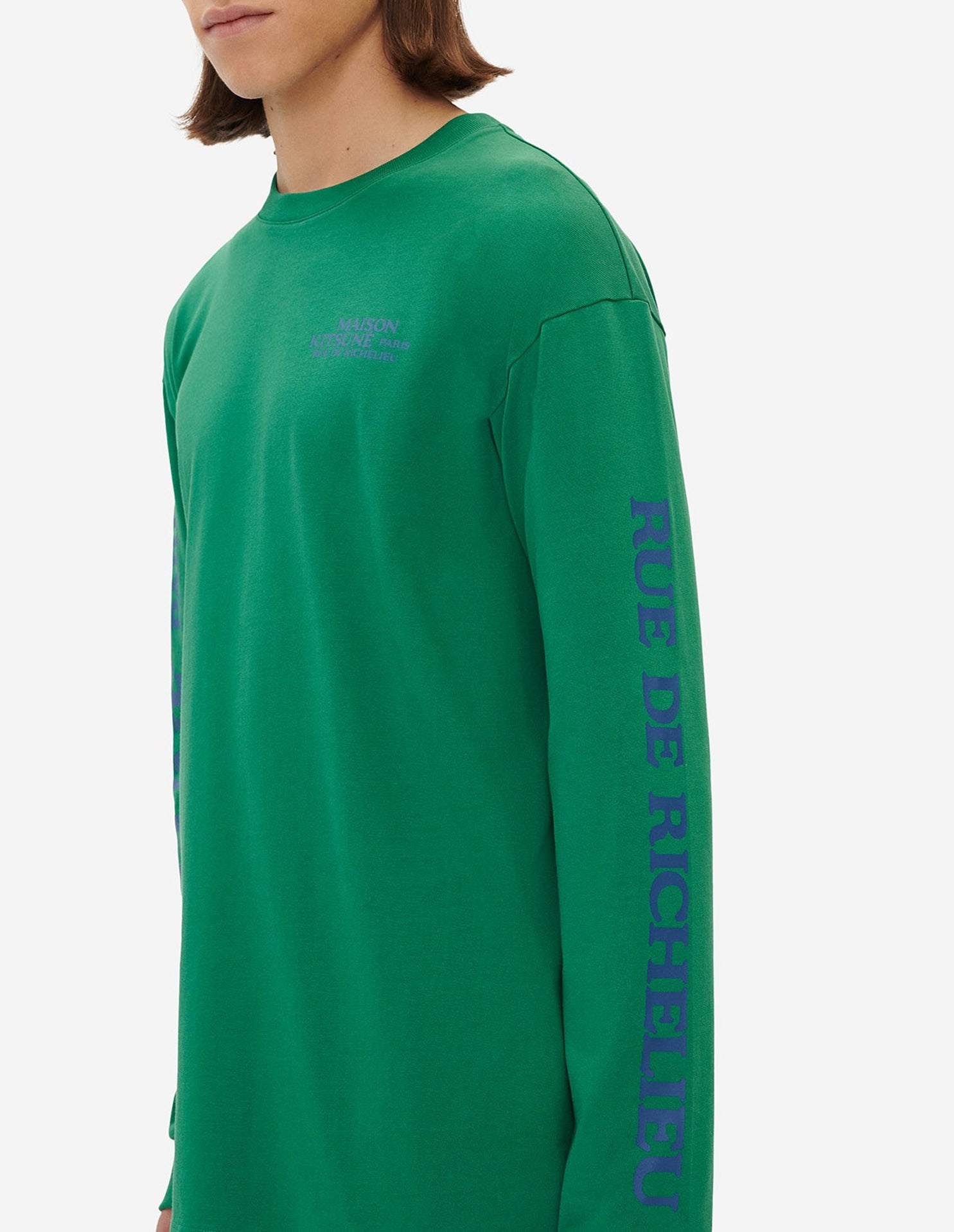 T-shirt à manches longues avec inscription - Deep Green