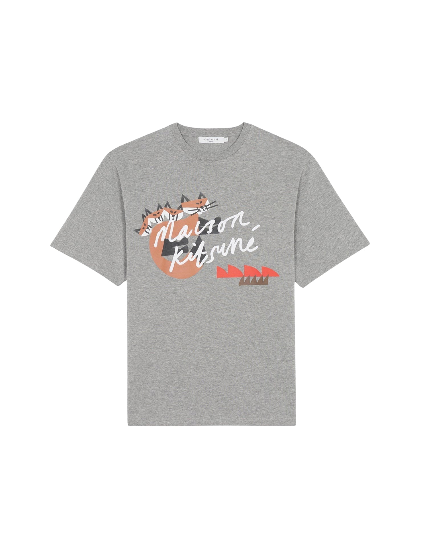 T-shirt ample avec typographie - Grey Melange