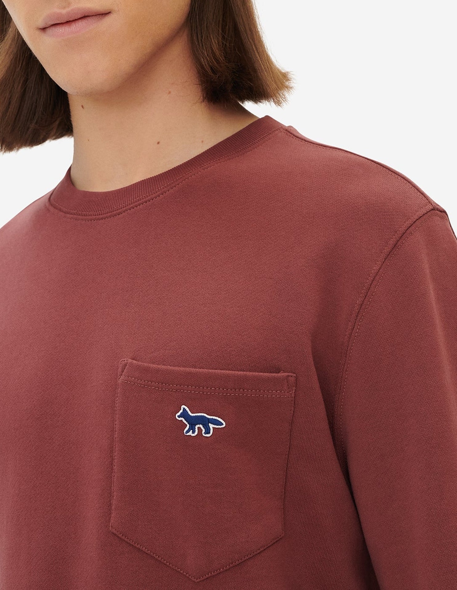 Sweatshirt manches longues à poche - Wine Lees Melange