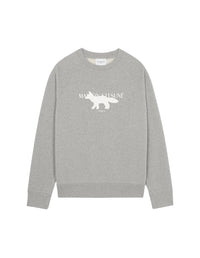 Sweatshirt à col rond avec impression - Grey Melange