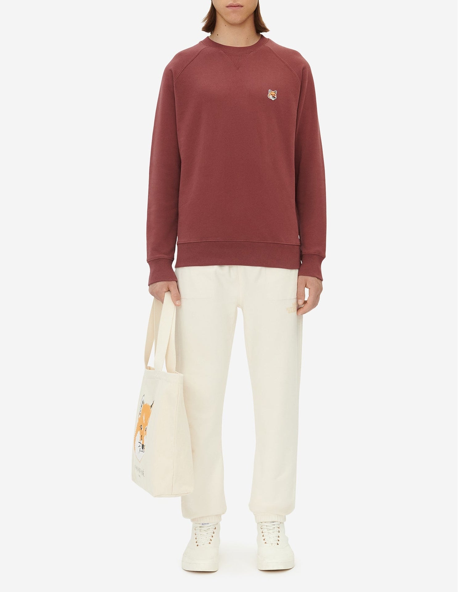 Sweatshirt avec écusson - Wine Lees Melange