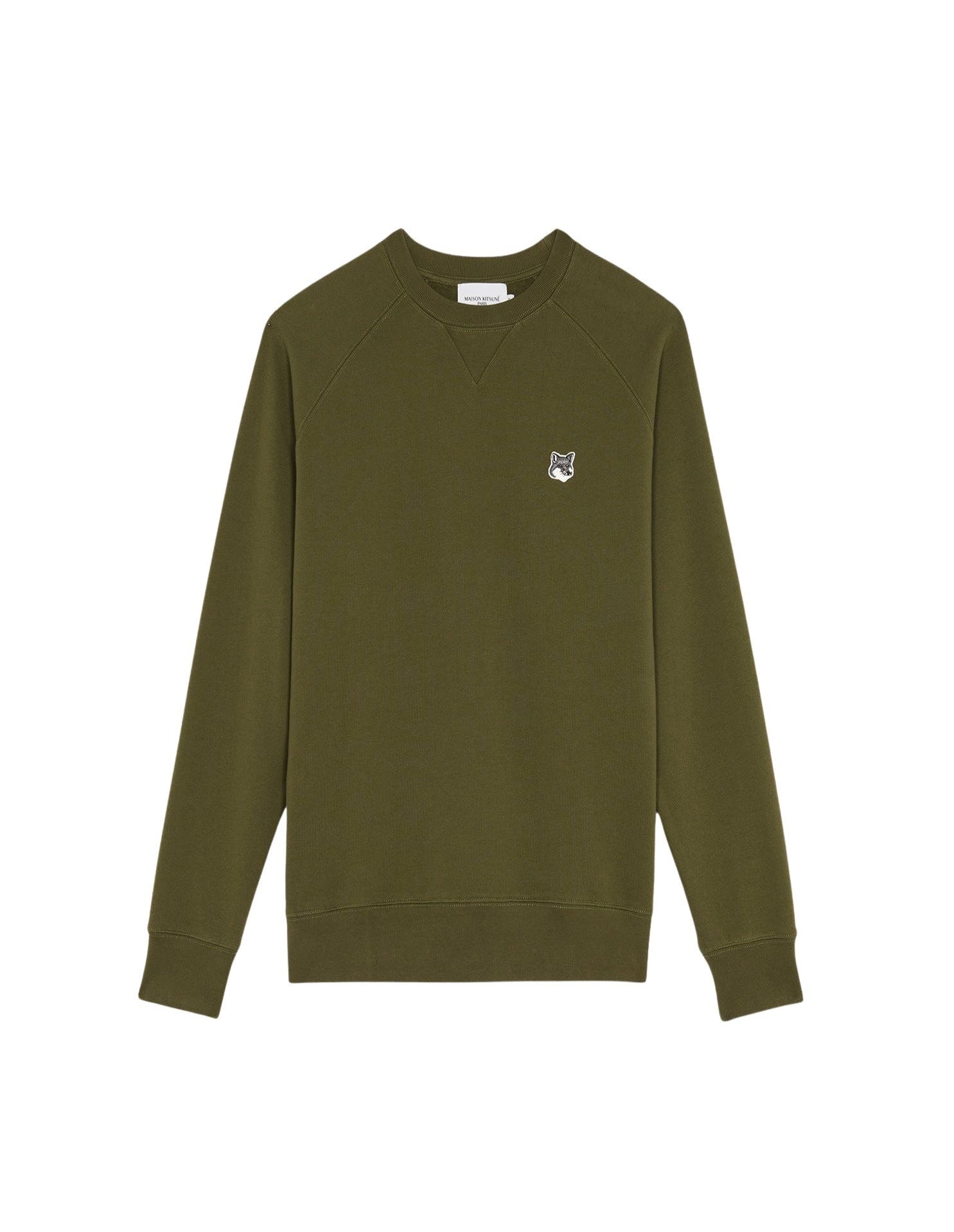 Sweatshirt à col rond avec écusson - Khaki Grey