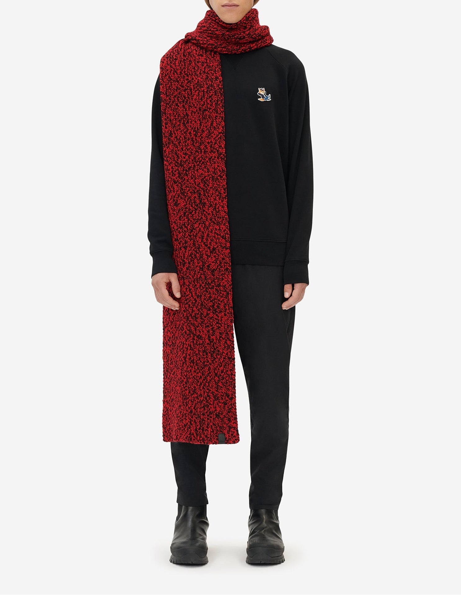 Round-neck sweatshirt with print - Black