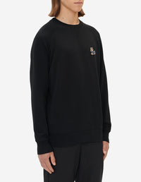 Round-neck sweatshirt with print - Black