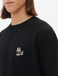 Round-neck sweatshirt with print - Black