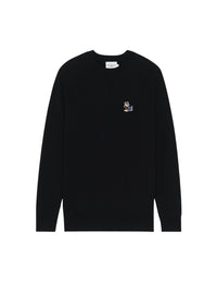 Round-neck sweatshirt with print - Black