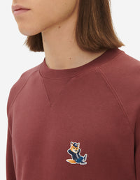 Sweatshirt à col rond avec impression - Wine Lees
