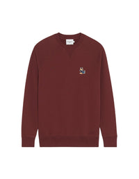 Sweatshirt à col rond avec impression - Wine Lees