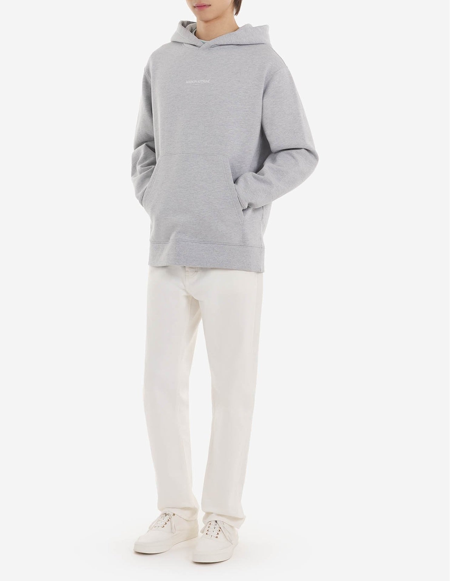 Sweat à capuche brossée - Light Grey Melange