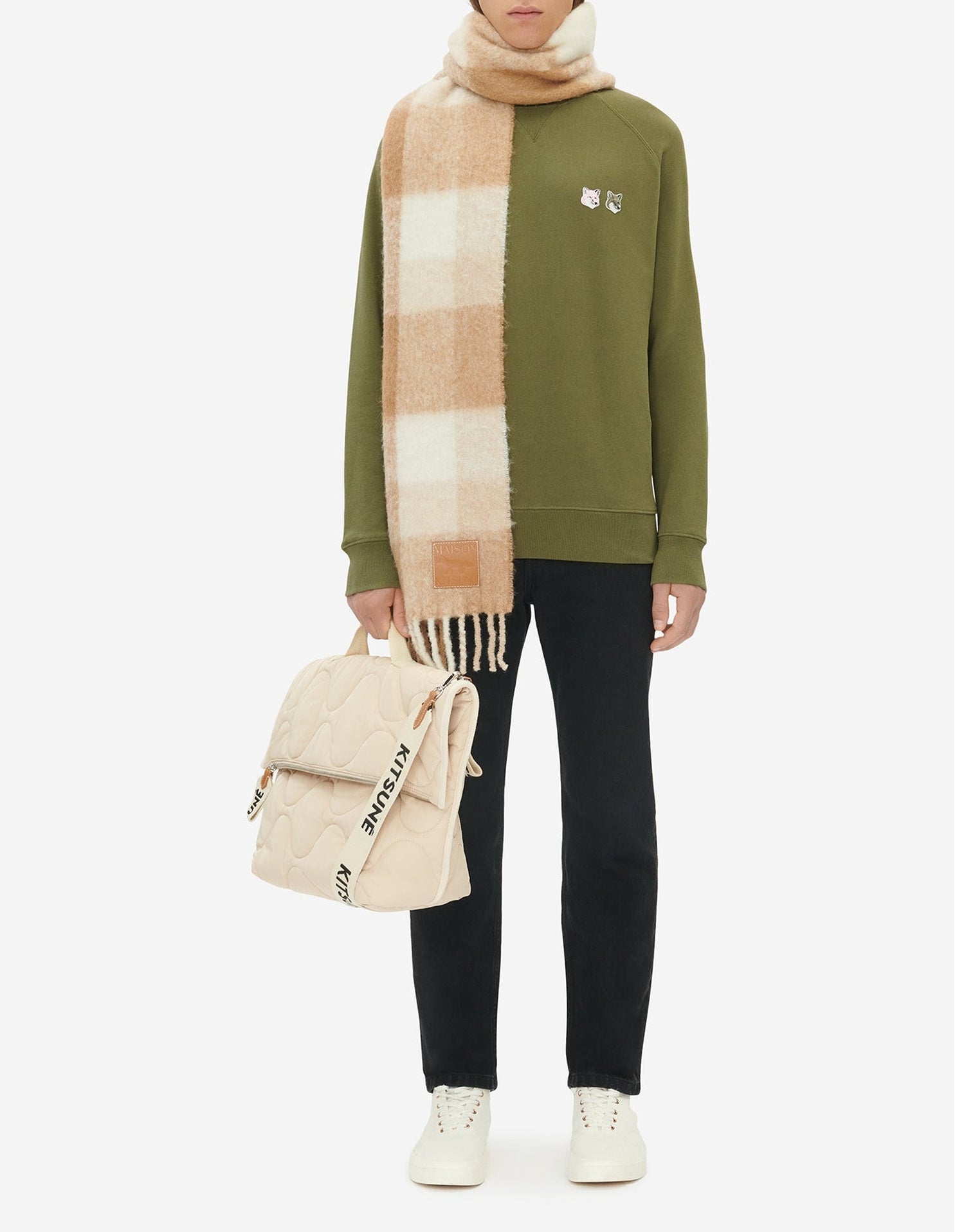 Sweatshirt avec écusson polaire - Khaki Grey