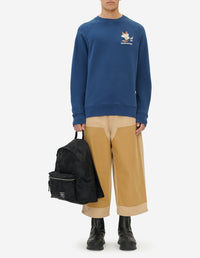 Sweatshirt à col rond avec impression - Blue Denim