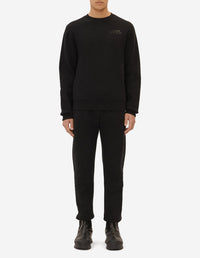 Sweatshirt à col rond avec impression - Black