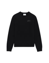Sweatshirt à col rond avec impression - Black