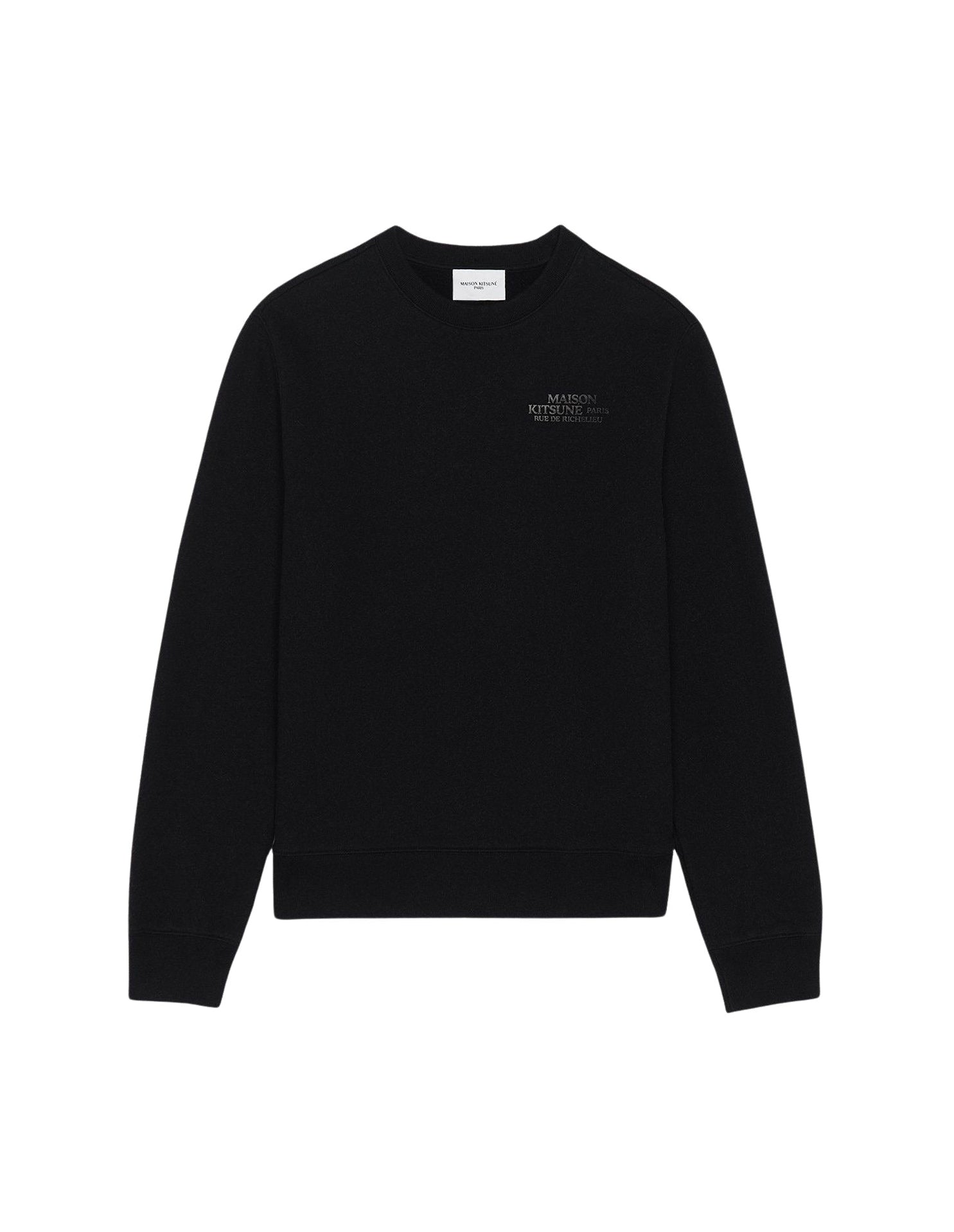 Sweatshirt à col rond avec impression - Black
