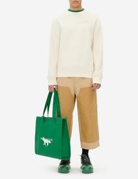 Sweatshirt à col rond avec impression - Ecru