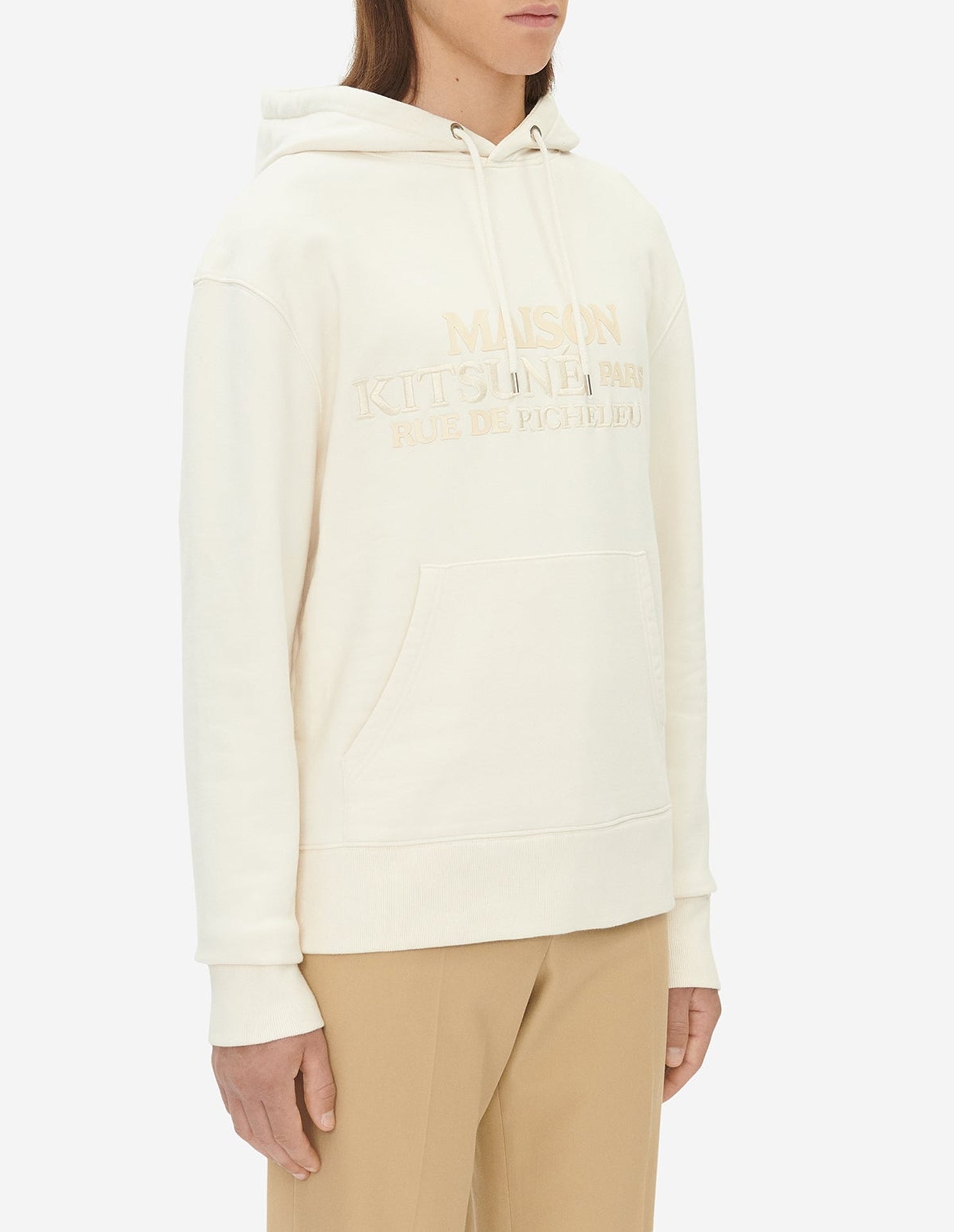Sweat à capuche avec impression - Ecru