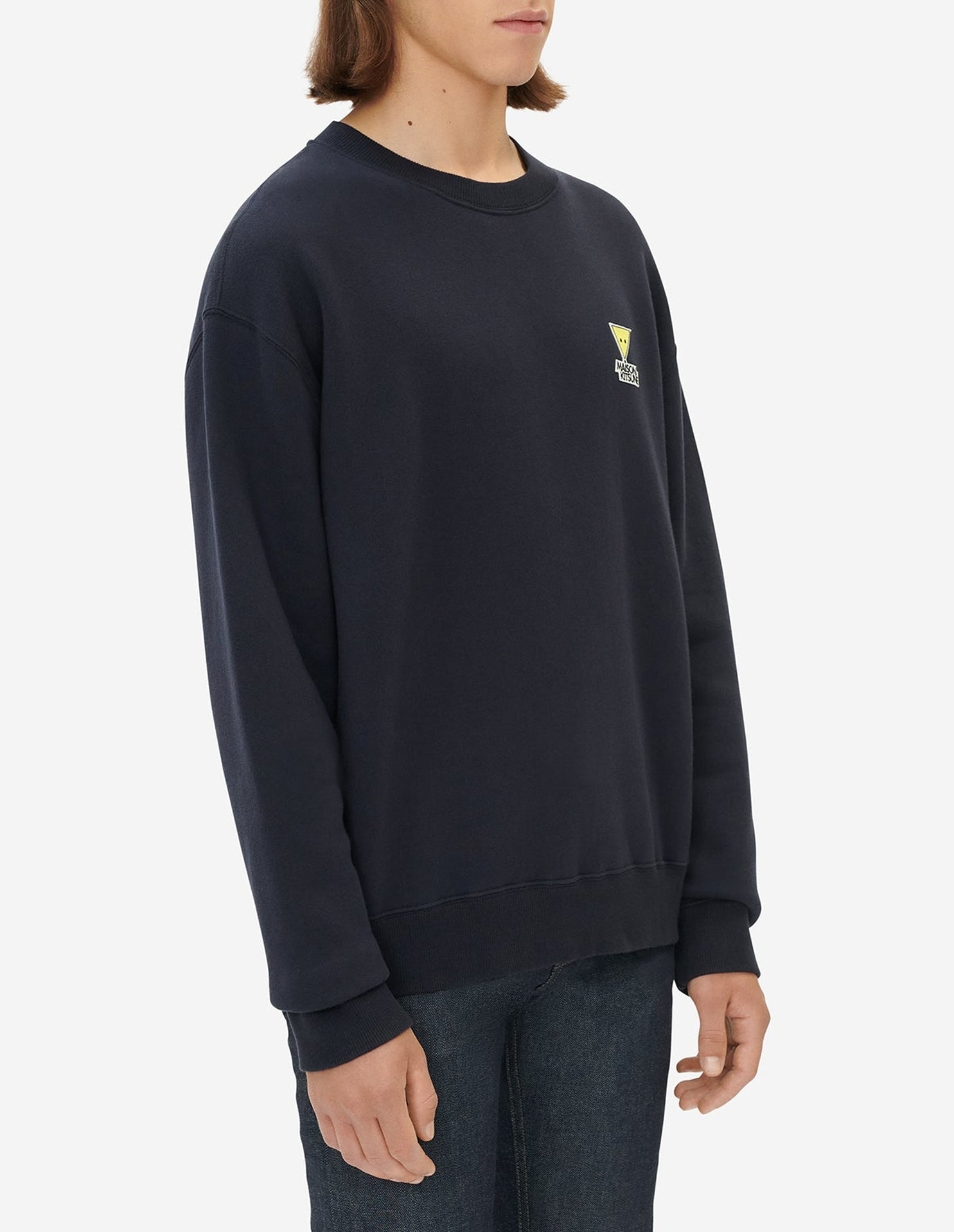 Sweatshirt à col rond avec écusson - Dark Navy