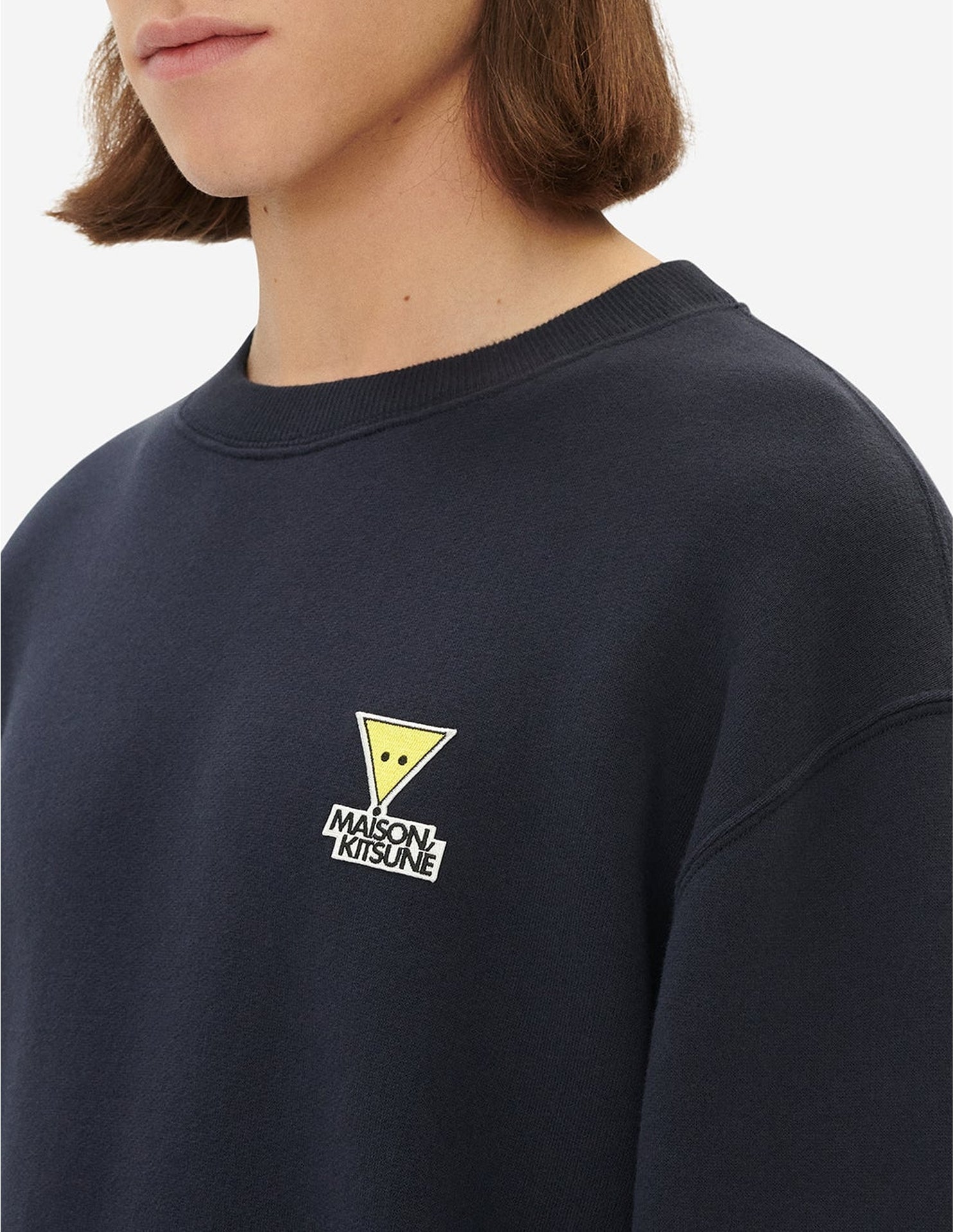 Sweatshirt à col rond avec écusson - Dark Navy